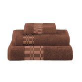 Larissa Cotton Geometric Border 3 Piece Assorted Towel Set